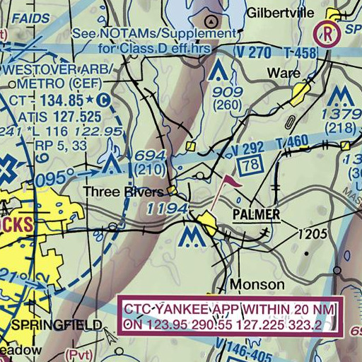FAA VFR chart of Swift River, MA