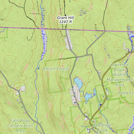 OpenTopoMap map of Prospect Hill, MA