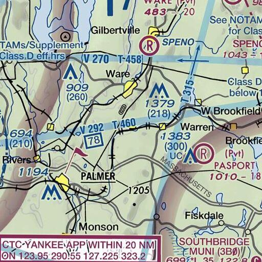 FAA VFR chart of School Street Brook, MA