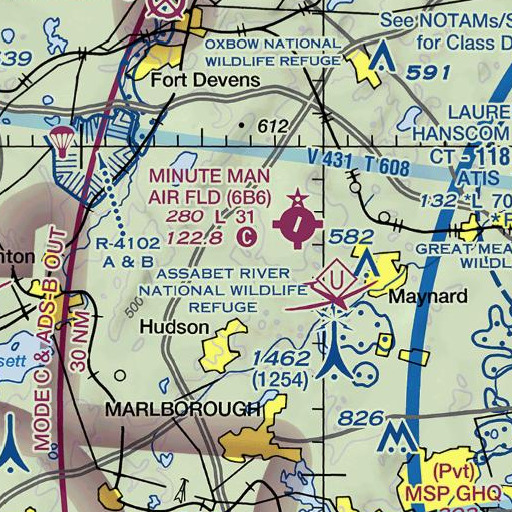 FAA VFR chart of Great Brook, MA