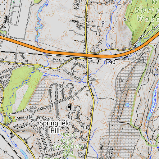 OpenTopoMap map of Trask Brook, MA