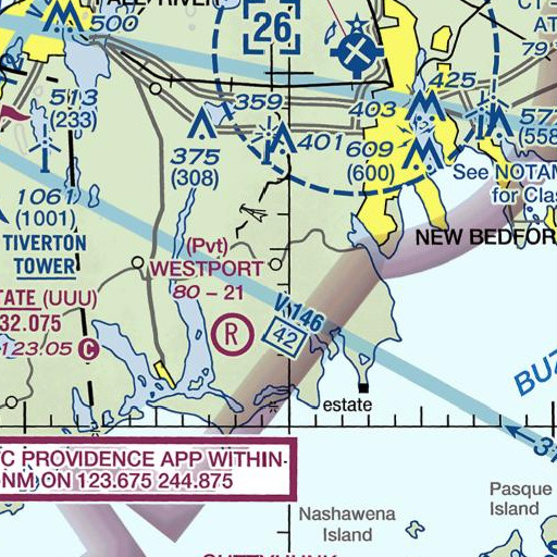 FAA VFR chart of Destruction Brook, MA