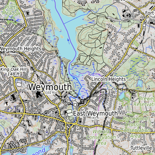 OpenTopoMap map of Fresh River, MA