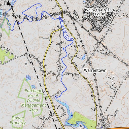 OpenTopoMap map of Beaverdam Brook, MA