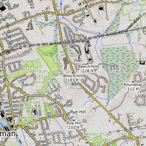OpenTopoMap map of Beech Hill, MA