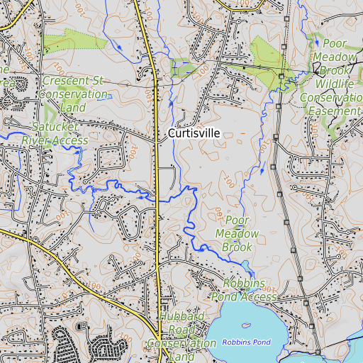 OpenTopoMap map of Black Brook, MA