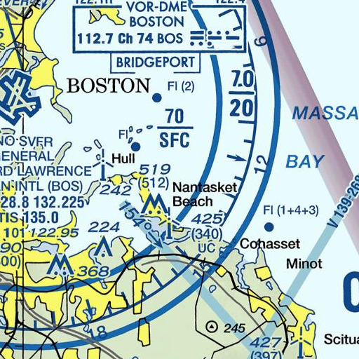 FAA VFR chart of Harding Ledge, MA