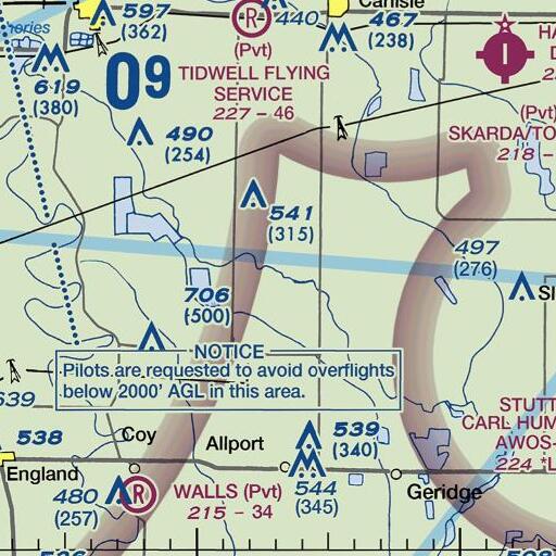 FAA VFR chart of Roe Bridge, AR