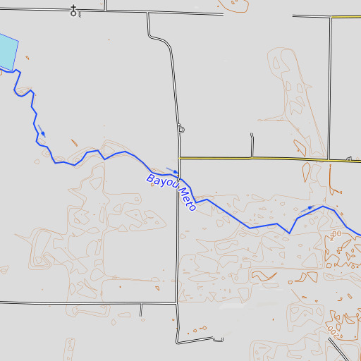 OpenTopoMap map of Roe Bridge, AR