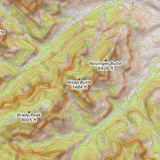 OpenTopoMap map of Alsap Butte, AZ