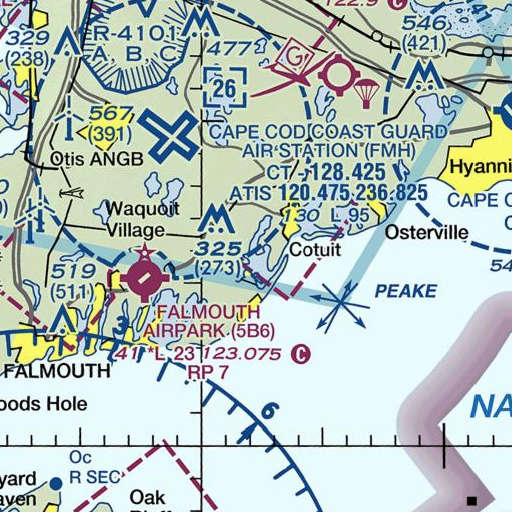 FAA VFR chart of Ryefield Point, MA