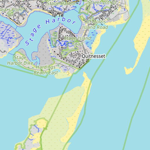 OpenTopoMap map of Amos Point, MA