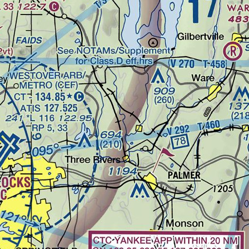 FAA VFR chart of Bardwell, MA