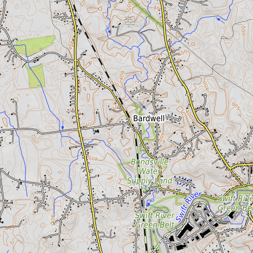 OpenTopoMap map of Bardwell, MA