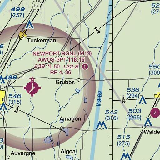 FAA VFR chart of Grubbs Elementary School, AR