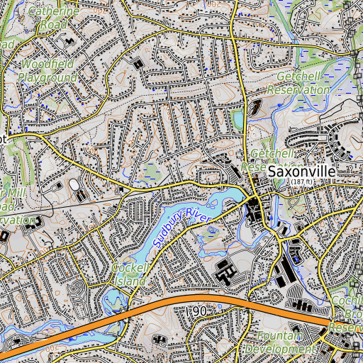 OpenTopoMap map of Digital Heliport, MA