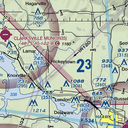 FAA VFR chart of Pless School (historical), AR