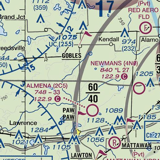 FAA VFR chart of Armstrong Corners, MI
