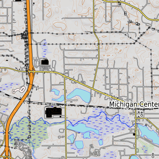 OpenTopoMap map of Arnold School, MI
