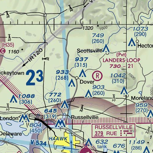 FAA VFR chart of Dover Elementary School, AR