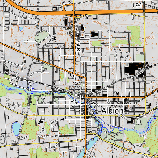 OpenTopoMap map of Austin School, MI