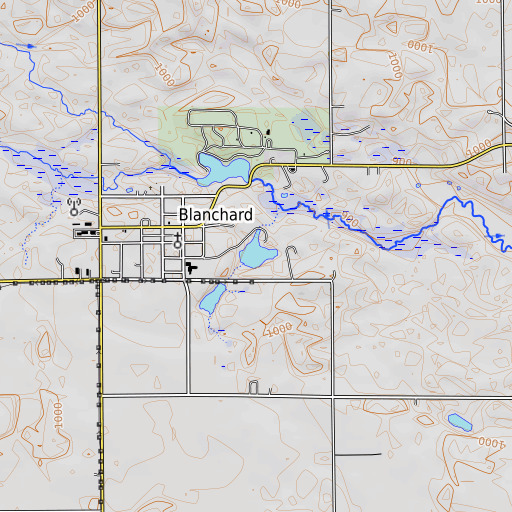 OpenTopoMap map of Babcocks Pond, MI