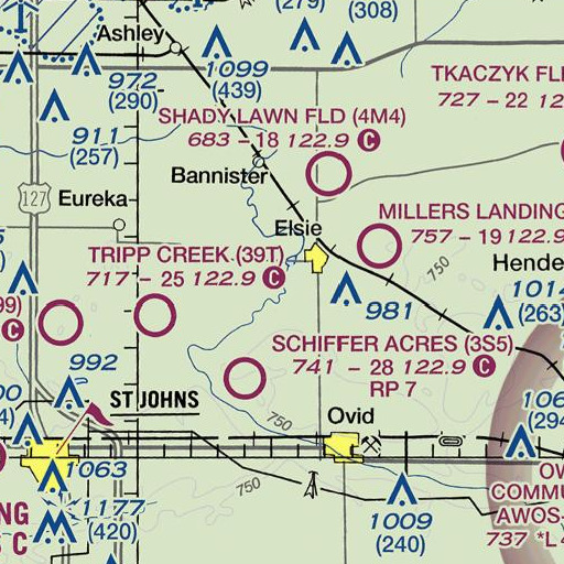 FAA VFR chart of Baker Creek, MI