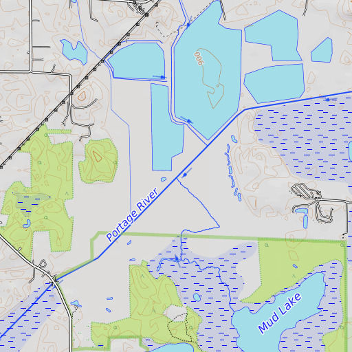 OpenTopoMap map of Batteese Creek, MI