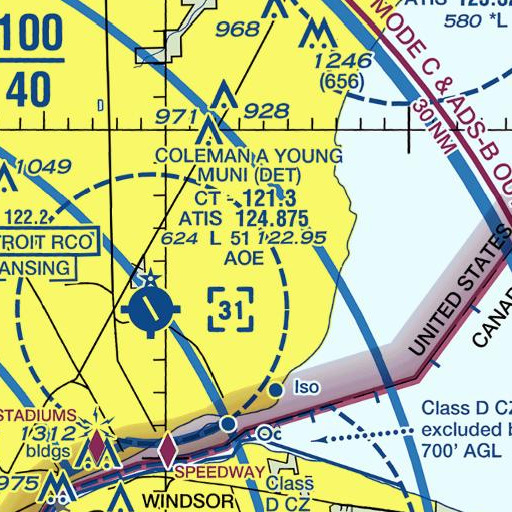FAA VFR chart of Beacon School, MI