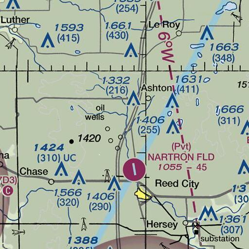 FAA VFR chart of Burt Creek, MI