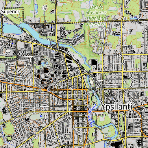 OpenTopoMap map of Central School, MI