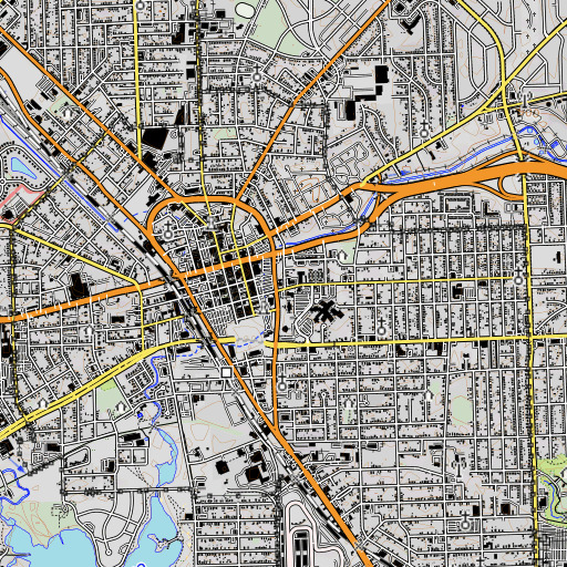 OpenTopoMap map of Central School, MI
