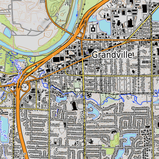 OpenTopoMap map of Central School, MI