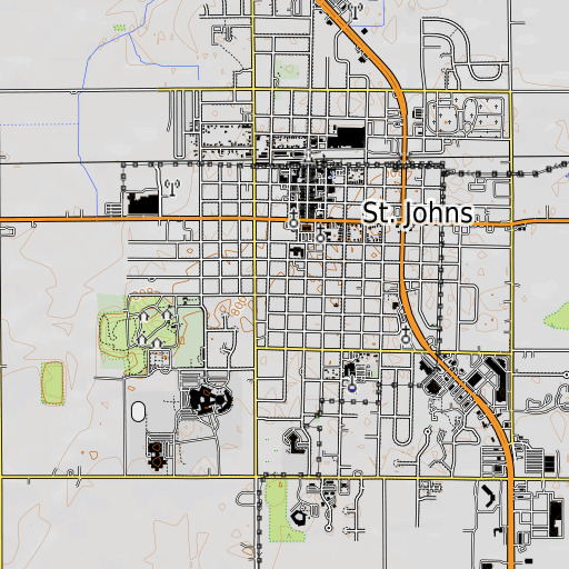 OpenTopoMap map of Central School (historical), MI