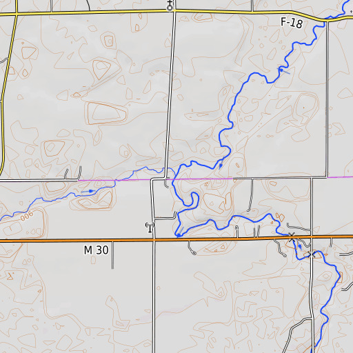 OpenTopoMap map of Chatman Creek, MI