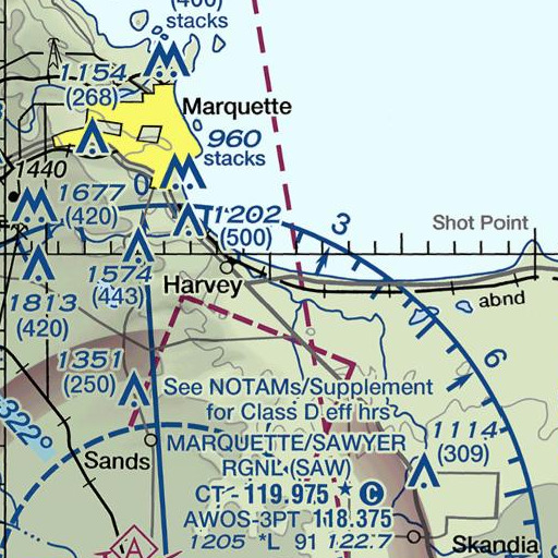 FAA VFR chart of Cherry Creek, MI