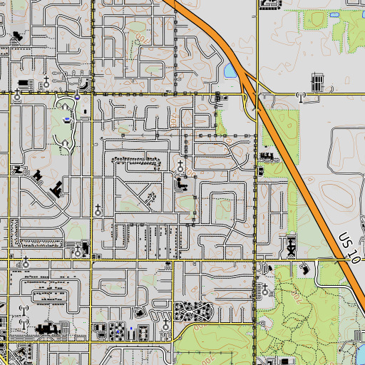 OpenTopoMap map of Chestnut Hill School, MI