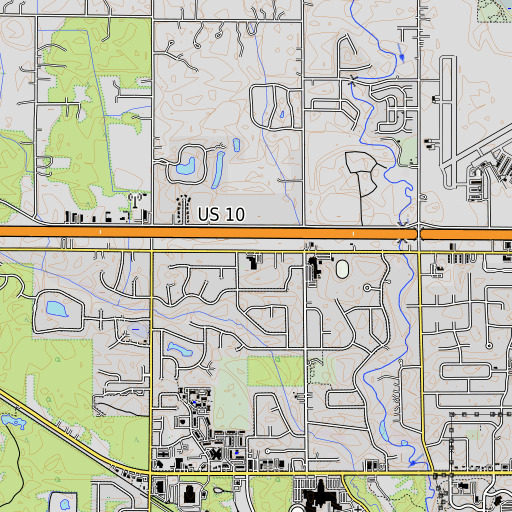 OpenTopoMap map of Christian School, MI
