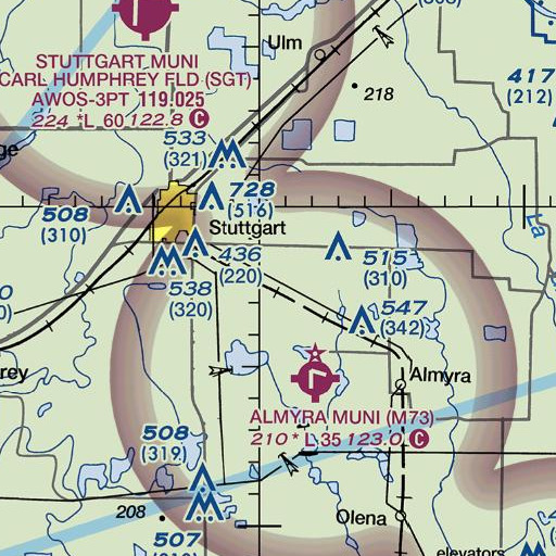 FAA VFR chart of Yoder School (historical), AR