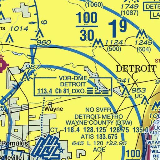 FAA VFR chart of Clark School, MI