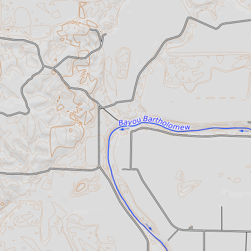 OpenTopoMap map of Ferguson Ferry (historical), AR