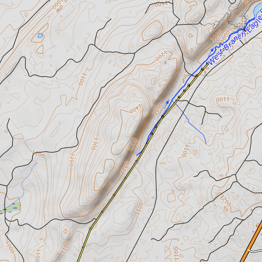 OpenTopoMap map of Cliff Range, MI