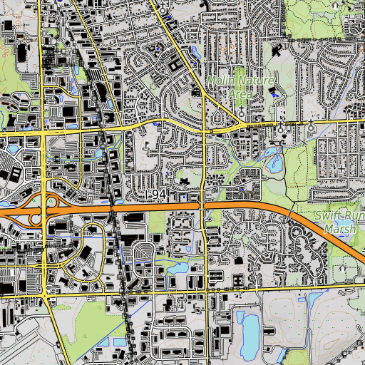 OpenTopoMap map of Clinton School, MI