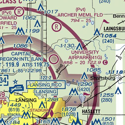 FAA VFR chart of Clise Drain, MI
