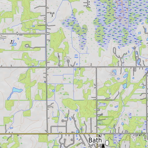 OpenTopoMap map of Clise Drain, MI