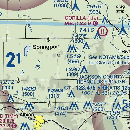 FAA VFR chart of Colby Spring, MI
