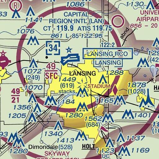 FAA VFR chart of Comstock Park, MI