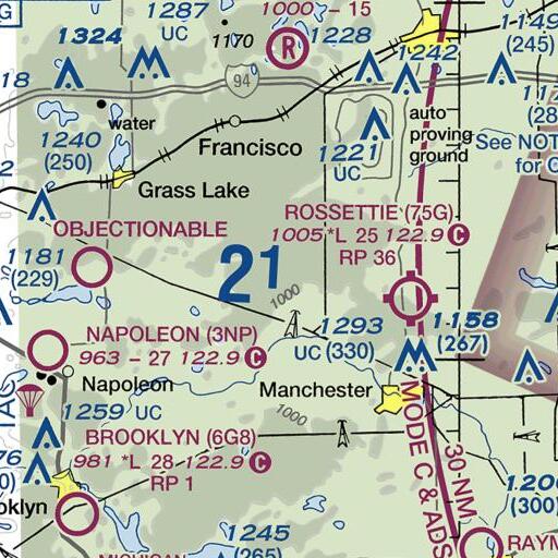 FAA VFR chart of Craft School, MI