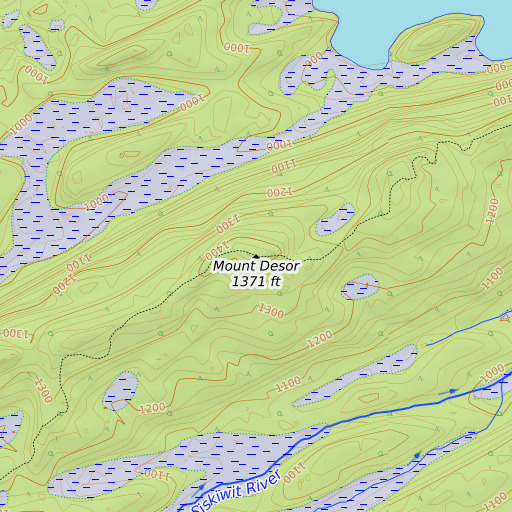 OpenTopoMap map of Mount Desor, MI