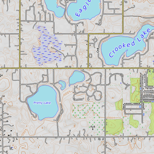 OpenTopoMap map of Duck Lake, MI